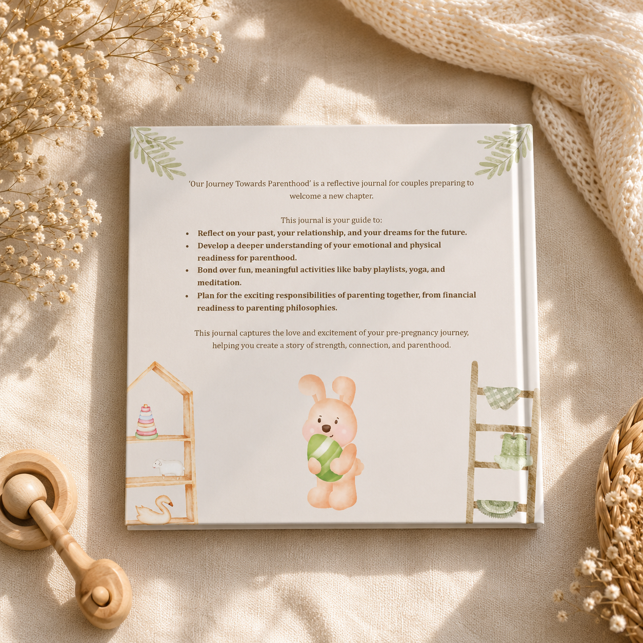 Back cover of Our Journey Towards Parenthood journal